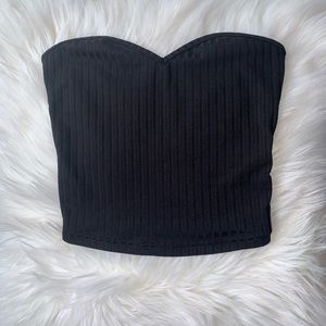 black strapless top